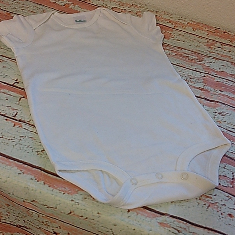 Baby one piece Bodysuit. Snap buttons at crotch.